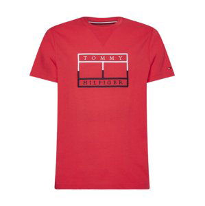 Tommy Hilfiger pánské červené triko Outline - M (XK3)