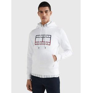 Tommy Hilfiger pánská bílá mikina Flag - XL (YBR)