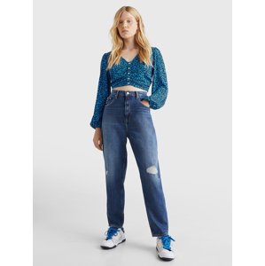 Tommy Jeans dámské tmavě modré džíny MOM JEAN - 30/32 (1BK)