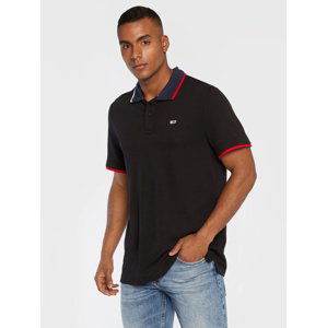 Tommy Jeans pánské černé polo tričko - L (BDS)