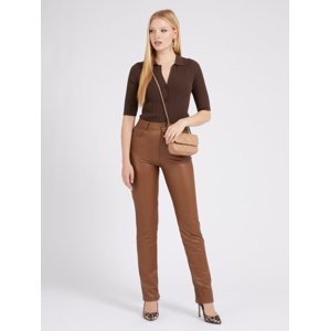 Guess dámské hnědé koženkové kalhoty - S (F1V9)