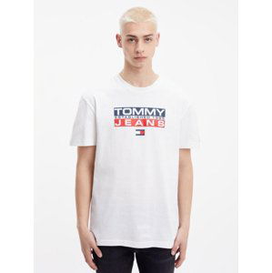 Tommy Jeans pánské bílé tričko Athletic - XL (YBR)