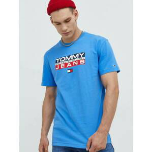 Tommy Jeans pánské modré tričko Athletic - XL (C4H)