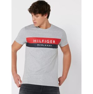 Tommy Hilfiger pánské šedé triko Two Tone - M (P01)