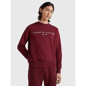 Tommy Hilfiger pánská vínová mikina Logo - XXL (VLP)