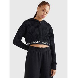 Tommy Jeans dámská černá mikina WAISTBAND