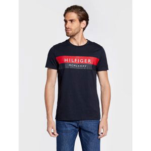 Tommy Hilfiger pánské tmavě modré triko Two Tone - XL (DW5)