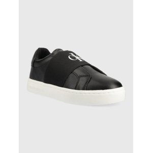 Calvin Klein dámské černé kožené tenisky CLASSIC CUPSOLE RIBBON LTH