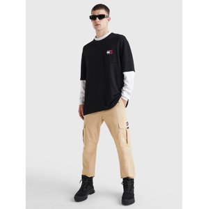 Tommy Jeans pánské černobílé tričko - S (BDS)