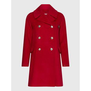 Tommy Hilfiger dámský červený vlněný kabát - 34 (XLG)