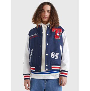 Tommy Jeans pánská tmavě modrá bunda COLLEGIATE LETTERMAN - M (C87)