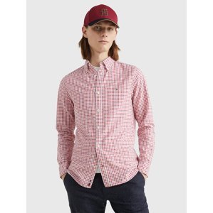Tommy Hilfiger pánská červená kostkovaná košile - L (0PP)