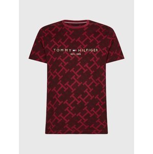 Tommy Hilfiger pánské vínové triko Monogram - L (0KP)