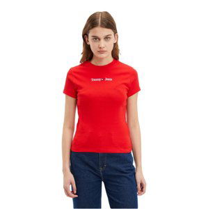 Tommy Jeans dámské červené tričko - XS (XNL)