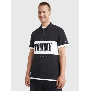 Tommy Jeans pánské černé polo tričko - S (BDS)