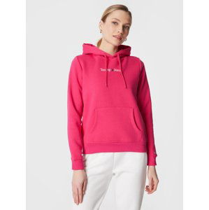 Tommy Jeans dámská růžová mikina SERIF LINEAR HOODIE