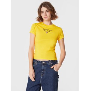 Tommy Jeans dámské žluté tričko ESSENTIAL LOGO - M (ZFM)