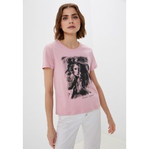Pepe Jeans dámské růžové triko  LIANA s potiskem  - M (308)