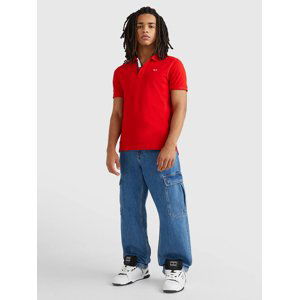 Tommy Jeans pánské červené polo triko - M (XNL)