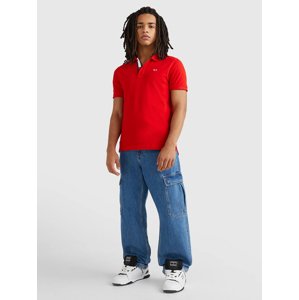 Tommy Jeans pánské červené polo triko - L (XNL)