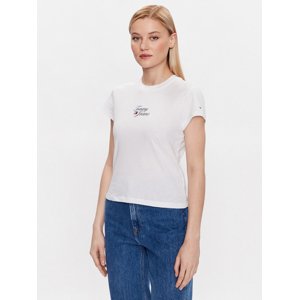 Tommy Jeans dámské bílé tričko - S (YBR)