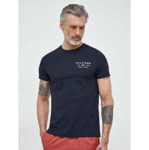 Tommy Hilfiger pánské modré tričko Brand - M (DW5)