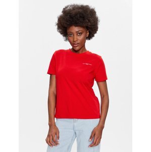 Tommy Hilfiger dámské červené tričko - XXL (SNE)