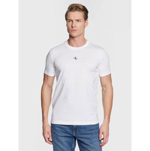 Calvin Klein pánské bílé tričko MICRO MONOLOGO - XL (YAF)