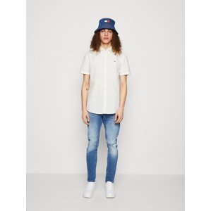 Tommy Jeans pánská bílá košile s krátkým rukávem - L (YBH)