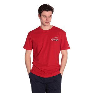 Tommy Jeans pánské červené tričko. - XXL (XNL)