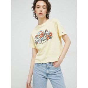 Tommy Jeans dámské žluté tričko - S (ZHO)