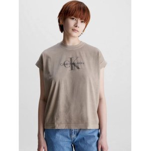 Calvin Klein dámské hnědé tričko - S (PE5)