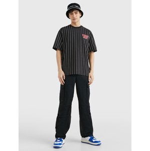 Tommy Jeans pánské černé triko PINSTRIPE - XL (BDS)