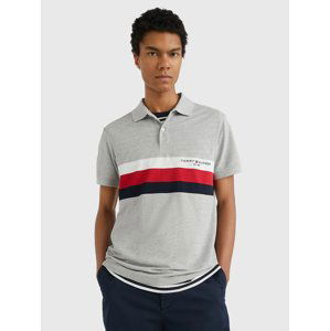 Tommy Hilfiger pánské šedé polo tričko