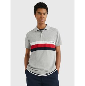 Tommy Hilfiger pánské šedé polo tričko - XXL (P01)