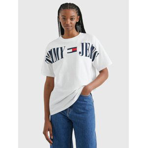 Tommy Jeans dámské bílé tričko - XS (YBR)