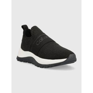 Calvin Klein dámské černé tenisky KNIT RUNNER SLIP ON - 36 (BEH)