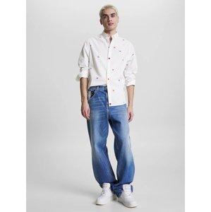 Tommy Jeans pánská bílá košile FLAG CRITTER - XL (YBR)