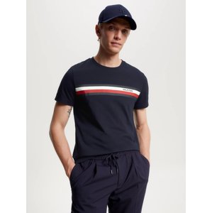 Tommy Hilfiger pánské tmavě modré triko Monotype - XL (DW5)