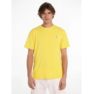 Tommy Jeans pánské žluté tričko - L (ZGQ)