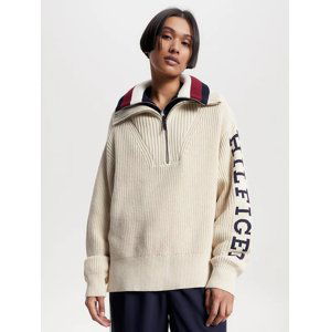 Tommy Hilfiger dámský béžový svetr  - XS (ACI)