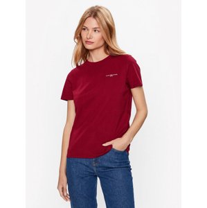 Tommy Hilfiger dámské vínové tričko - XS (XJS)