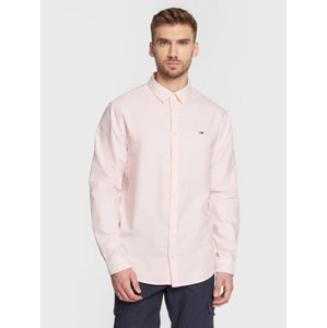 Tommy Jeans pánská růžová košile
