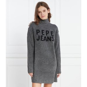 Pepe Jeans dámské šedé šaty DENISSE s potiskem