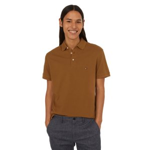 Tommy Hilfiger pánské hnědé polo tričko - XXL (GWJ)