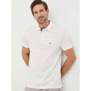 Tommy Hilfiger pánské bílé polo tričko. - L (YBH)