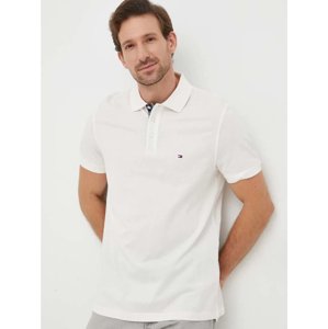 Tommy Hilfiger pánské bílé polo tričko. - XXL (YBH)