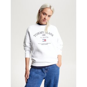 Tommy Jeans dámská bílá mikina - M (YBR)