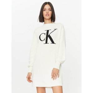 Calvin Klein dámské úpletové bílé šaty - XS (YBI)