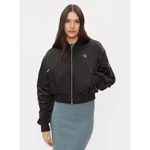 Calvin Klein dámský saténový černý bomber - L (BEH)